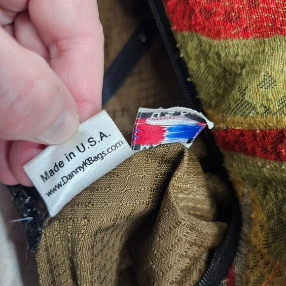 Danny K. Tapestry Crossbody‎ Bag Multicolor Adjustable Strap Zipper Compartments - Picture 4 of 16